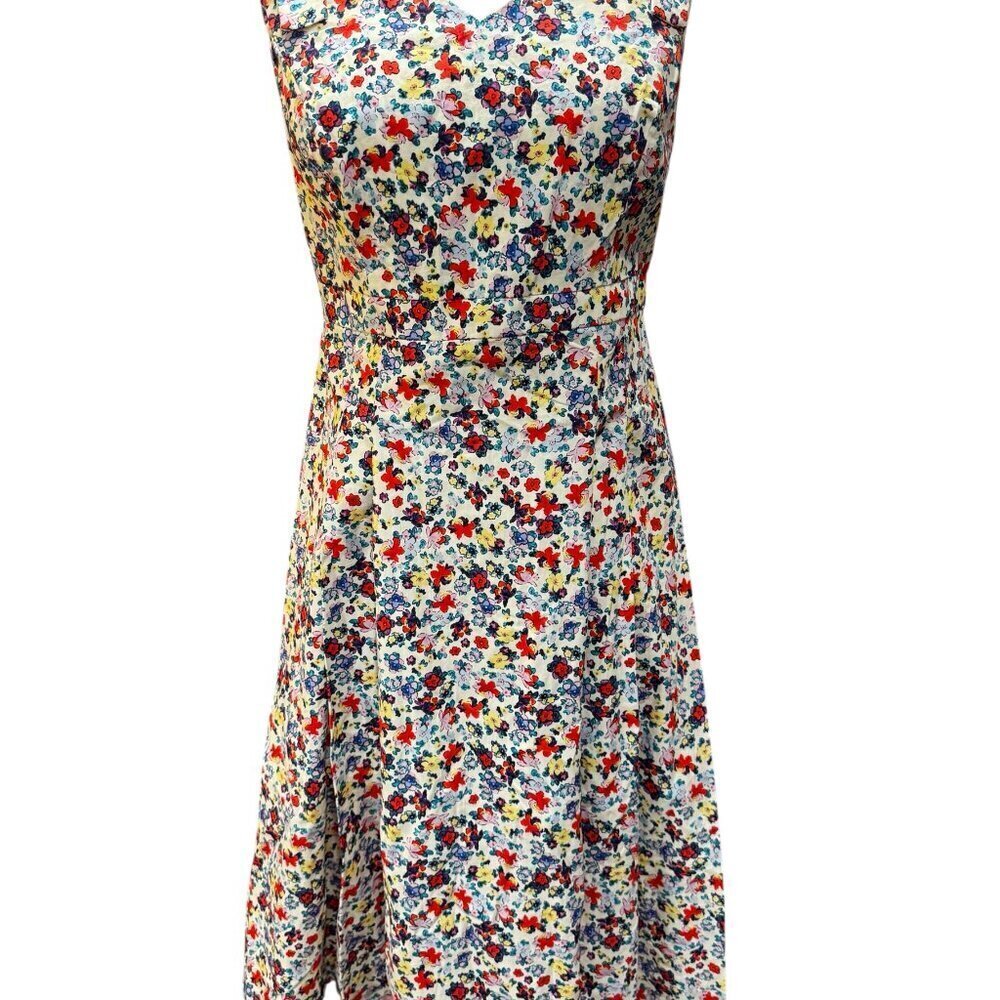 Liz Claiborne Floral Cotton Summer Dress Women’s Size 4 - Picture 3 of 5